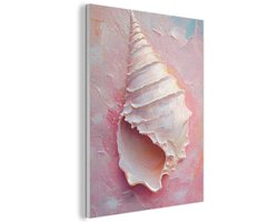 Akoestisch wandpaneel 50x70 cm - Vilt schilderij Schelp - Pastel - Pink - Akoestische panelen - Geluidsdempende wanddecoratie - Geluidsisolatie woonkamer - Muurdecoratie geluidspanelen