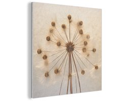 Akoestisch wandpaneel 60x60 cm - Vilt schilderij Bloemen - Bruin - Planten - Botanisch - Akoestische panelen - Geluidsdempende wanddecoratie - Geluidsisolatie woonkamer - Muurdecoratie geluidspanelen