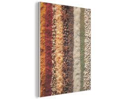 Akoestisch wandpaneel 60x80 cm - Vilt schilderij Banen - Verticaal - Kruiden - Variatie - Akoestische panelen - Geluidsdempende wanddecoratie - Geluidsisolatie woonkamer - Muurdecoratie geluidspanelen