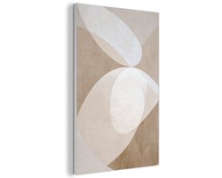 Akoestisch wandpaneel 60x90 cm - Vilt schilderij Ovale vormen - Transparant - Zachte overgang - Akoestische panelen - Geluidsdempende wanddecoratie - Geluidsisolatie woonkamer - Muurdecoratie geluidspanelen