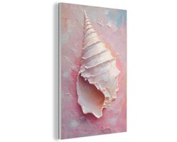Akoestisch wandpaneel 60x90 cm - Vilt schilderij Schelp - Pastel - Pink - Akoestische panelen - Geluidsdempende wanddecoratie - Geluidsisolatie woonkamer - Muurdecoratie geluidspanelen