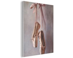 Akoestisch wandpaneel 70x100 cm - Vilt schilderij Balletschoenen - Satijn - Aardetinten - Akoestische panelen - Geluidsdempende wanddecoratie - Geluidsisolatie woonkamer - Muurdecoratie geluidspanelen
