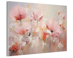Akoestisch wandpaneel 90x60 cm - Vilt schilderij Bloemen - Watercolor - Roze - Abstract - Kunst - Akoestische panelen - Geluidsdempende wanddecoratie - Geluidsisolatie woonkamer - Muurdecoratie geluidspanelen
