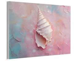 Akoestisch wandpaneel 90x60 cm - Vilt schilderij Schelp - Pastel - Pink - Akoestische panelen - Geluidsdempende wanddecoratie - Geluidsisolatie woonkamer - Muurdecoratie geluidspanelen