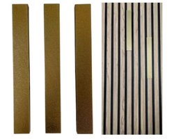 Akoestisch wandpaneel decostrip - Akupanel decoratie - akoestische panelen accessoires - akoestische wanddecoratie - lattenwand - decoratiestrip 24.5 cm - set van 3 Bronskleurig