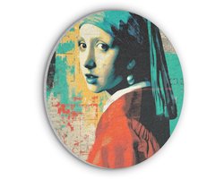 Akoestisch wandpaneel rond 70x70 cm - Vilt schilderij Klassiek - Pareloorbel - Streetartstijl - Kleurrijk - Ronde akoestische panelen - Geluidsdempende wanddecoratie - Geluidsisolatie wandcirkel - Muurdecoratie geluidspanelen