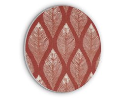 Akoestisch wandpaneel rond 90x90 cm - Vilt schilderij Bladeren - Rood - Elegant - Ronde akoestische panelen - Geluidsdempende wanddecoratie - Geluidsisolatie wandcirkel - Muurdecoratie geluidspanelen