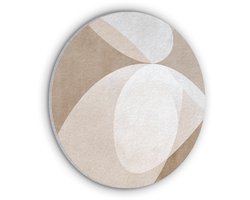 Akoestisch wandpaneel rond 90x90 cm - Vilt schilderij Ovale vormen - Transparant - Zachte overgang - Ronde akoestische panelen - Geluidsdempende wanddecoratie - Geluidsisolatie wandcirkel - Muurdecoratie geluidspanelen