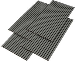 Akoestisch Wandpaneel Vang set van 12 mdf 8,64 m² eiken lichtgrijs