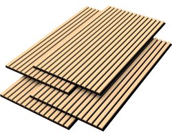 Akoestisch Wandpaneel Vang set van 4 mdf 2,88 m² eiken