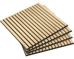 Akoestische Panelen- 4 Stuks - 60x60 cm 3D Wandpanelen - DIY Akoestische Platen - Wandbekleding voor Woonkamer en Kantoor - Eik