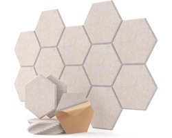 Akoestische panelen voor geluidsisolatie en wanddecoratie - Zelfklevend, hoogdicht schuim, 30 x 26 x 0,9 cm, Set van 12 - Beige