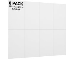 Akoestische Panelen Wit 8 Stuks - Geluidsdemping en Echo Reductie 120x60cm
