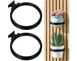 Akoestische plantenring (2 stuks) Accessoires voor plantenhouders zonder boren Wandpaneel Akoestisch paneel voor woonkamer, slaapkamer, kantoor, keuken 3,5 inch | Cyslmuk®