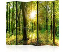 Akoestische Ruimteverdeler - Kamerhoge Scheidingswand - Thuiswerkplek Inrichten - Dubbelzijdig Natuurprint - 225x172cm - Groen