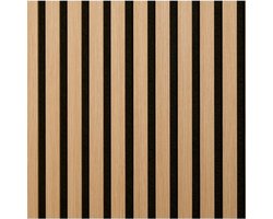 Akoestische Wandpaneel Eiken (Latten wanden) | 60×270×18cm | TEAK 27 mm latten – Akoestisch Wandpaneel – Houten Wandpaneel – Lattenwand – Wandbekleding – Geluidsisolatie – Eikenlook – Interieur Wanddecoratie – Decoratieve Wandpanelen voor Interieur