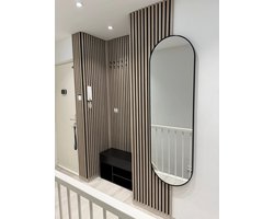 akoestische Wandpaneel(Latten wanden) | 60x280x18 cm | Rustiek Eiken | 25 mm Latten - MDF Wandpaneel - Akoestische Wandbekleding - Moderne Wanddecoratie - Eenvoudige Montage - Acoustic Wall Panel - Akupanel Slat Wall - Sound Absorbing Wall Panel