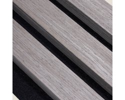 Akoestische - Wandpanelen - 3-zijdig - Grijs eiken 300x60cm