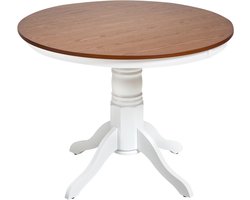 AKRON - Ronde eettafel - Donkerbruin - 100 cm - Essenhoutfineer