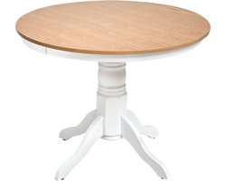 AKRON - Ronde eettafel - Lichtbruin - 100 cm - Essenhoutfineer