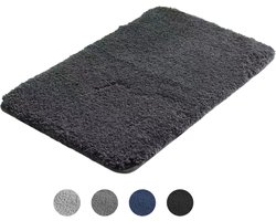 AKSA Home® Badmat 50x80 cm - Douchemat antislip - Badmat antislip - Badkamermat - Vloerkleed - Donkergrijs