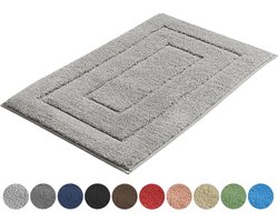 AKSA Home® Badmat 50x80 cm - Douchemat antislip - Badmat antislip - Badkamermat - Vloerkleed - Lichtgrijs