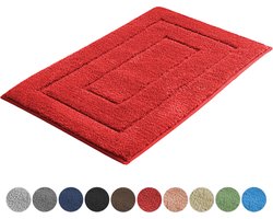AKSA Home® Badmat 50x80 cm - Douchemat antislip - Badmat antislip - Badkamermat - Vloerkleed - Rood