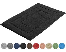 AKSA Home® Badmat 50x80 cm - Douchemat antislip - Badmat antislip - Badkamermat - Vloerkleed - Zwart