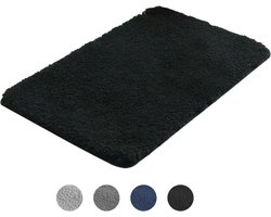 AKSA Home® Badmat 60x90 cm - Douchemat antislip - Badmat antislip - Badkamermat - Vloerkleed - Zwart