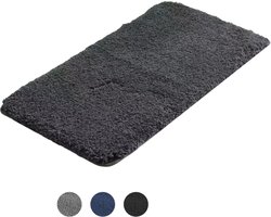 AKSA Home® Badmat 70x140 cm - Grote douchemat antislip - Badmat antislip - Badkamermat - Vloerkleed - Donkergrijs
