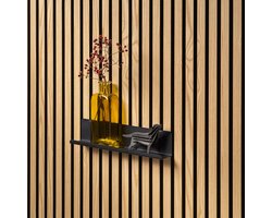 Akudeco – Wandplank voor akoestische wandpanelen – 36cm – Metaal - Zwart