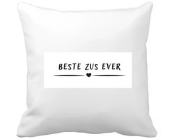 Akyol - beste zus ever Kussen hoes - Zus - sister - leuk cadeau voor je zus - 40 bij 40 cm