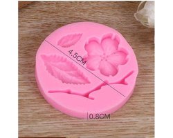 Akyol - bloemen Siliconen Mal - bloemen mold -mini mal - Cake Decoratie - Taartdecoratie - Bakvorm - Fondant - 3D Bakvorm – Roze – bloemen – blaadje – takken – siliconen – roze bloemen – taartdecoratie bakvormpjes