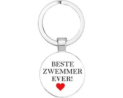 Akyol - De beste zwemmer Sleutelhanger - zwemmen - iemand die een zwemmer is - zwembad - sport - beste ooit - cadeau - verjaardag - kado - geschenk - gift - verrassing - welkomst cadeau - afscheidscadeau - 2,5 x 2,5 CM