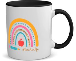 Akyol - docent cadeau - koffiemok - theemok - Docent - meester en juffen cadeau - de beste leraar/lerares - verjaardagscadeau - verjaardag - cadeau - afscheidscadeau - zwart- leuke cadeau - kado - gift - juffendag - meesterdag - 350 ML inhoud