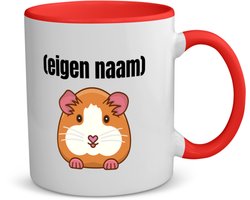 Akyol - hamster met eigen naam koffiemok - theemok - rood - Hamster - hamster liefhebbers - iemand die houdt van hamsters - verjaardag - cadeau - kado - 350 ML inhoud