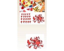 Akyol - Hartjes wasknijper - hartjes accessoire - decoratie - mini wasknijpertjes - love - 15 stuks – verassing – rode wasknijper – cadeau – versiering - feestdagen - kleine wasknijpers - hartjes decoratie - mini wasknijpers - wasknijper hart