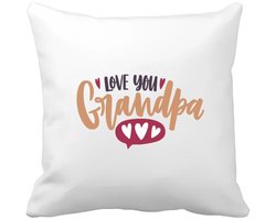 Akyol - i love you grandpa Kussen hoes - Opa - opa - cadeautje - kado - verjaardag - geschenk - 40 bij 40 cm