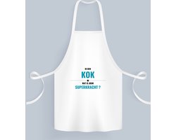 Akyol - ik ben kok wat is jouw superkracht? Keukenschort - Kok - iemand die goed kan koken - mensen die kok zijn - kook liefhebbers - verjaardagscadeau - verjaardag - cadeau - kado - geschenk - gift - 82 bij 71 cm