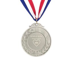 Akyol - ik heb de liefste bonus papa medaille zilverkleuring - Papa - beste vader ever - leuk cadeau voor je papa om te geven