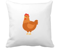 Akyol - kip Kussen hoes - Kippen - dieren liefhebbers - haan - kinderboerderij - vogels - 40 bij 40 cm