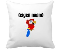 Akyol - kleine papegaai met eigen naam Kussen hoes - Papegaai - papegaai liefhebbers - iemand die houdt van papegaaien - verjaardag - cadeau - kado - 40 bij 40 cm