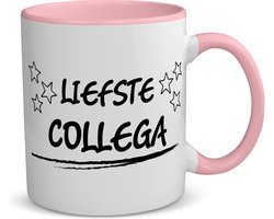 Akyol - liefste collega koffiemok - theemok - roze - Collega - een collega - werk - collega's - baan - afscheidscadeau - verjaardagscadeau - kado - gift - geschenk - 350 ML inhoud