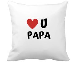 Akyol - love u papa Kussen hoes - Vader - de liefste papa - vader cadeautjes - vaderdag - verjaardag - geschenk - kado - 40 bij 40 cm