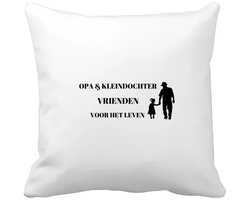 Akyol - opa en kleindochter vrienden voor het leven Kussen hoes - Vriend - opa/kleindochter - opa cadeautjes - cadeau - kado - geschenk - kleindochter verjaardag - kleindochter artikelen - 40 bij 40 cm