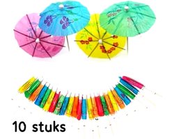 Akyol - Set van 10 stuks papieren parasol / paraplu / cocktail prikker / feestversiering