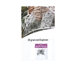 Akyol - Spinnenweb Halloween Decoratie - 12m2 Groot - Met 6 Nep Spinnen - Halloween Decoratie - Halloween Versiering