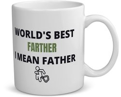 Akyol - worlds best farther Mok met opdruk - papa - cadeau papa - cadeau koffiemok - verjaardag papa - vaderdag - beste papa - 350 ML inhoud
