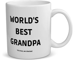 Akyol - world's best grandpa it's true we checked koffiemok - theemok - Opa - werelds beste opa - verjaardag - cadeautje voor opa - opa artikelen - kado - geschenk - 350 ML inhoud
