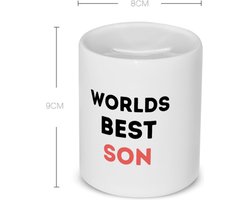 Akyol - worlds best son Spaarpot - Zoon - de beste zoon - verjaardagscadeau - verjaardag - cadeau - cadeautje voor zoon - zoon artikelen - kado - geschenk - gift - 350 ML inhoud
